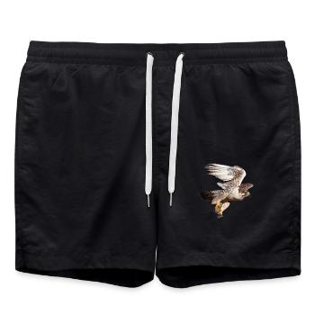 Faucon sacré en vol - Short de bain - noir - Devant - AI Model Male 185 light (185cm)