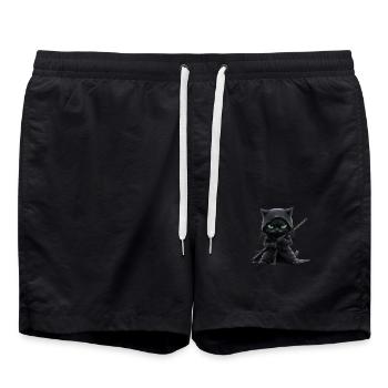 Ninja Cat, Cat lover shirt, Bags, Shirt, TankTop - Swim Trunks - black - Front - AI Model Male 185 light (185cm)