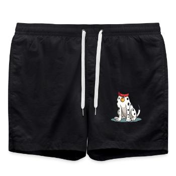 Dalmatiner Kostüm Hundebesitzer Fasching - Badeshorts - Schwarz - Vorne - AI Model Male 185 light (185cm)