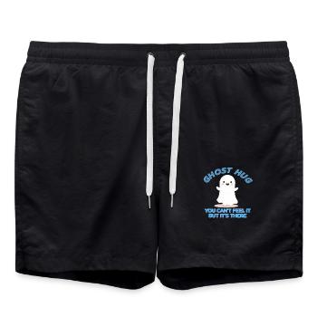 Ghost hugs - Swim Trunks - black - Front - AI Model Male 185 light (185cm)