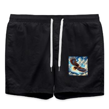 Aigle majestueux - Short de bain - noir - Devant - AI Model Male 185 light (185cm)