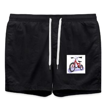 Bicycle in red color - Swim Trunks - black - Front - AI Model Male 185 light (185cm)