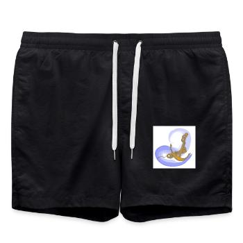 Ancre de bateau - Short de bain - noir - Devant - AI Model Male 185 light (185cm)