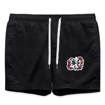 Color zodiac: Pisces - Swim Trunks - black - Front - AI Model Male 185 light (185cm)
