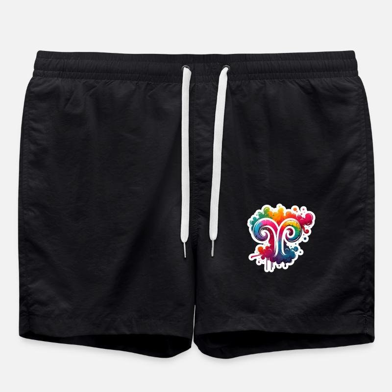 Color Zodiac: Widder - Badeshorts - Schwarz