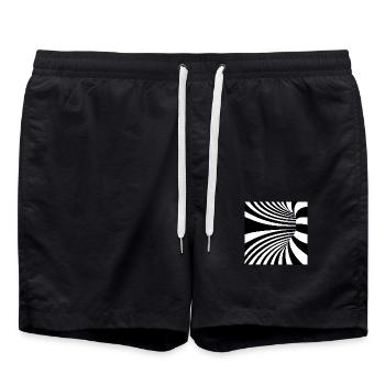 Hypnotic Black and White Art - Swim Trunks - black - Front - AI Model Male 185 light (185cm)