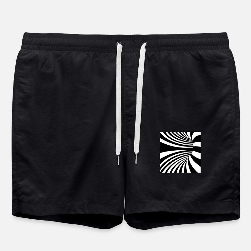 Hypnotic Black and White Art - Swim Trunks - black