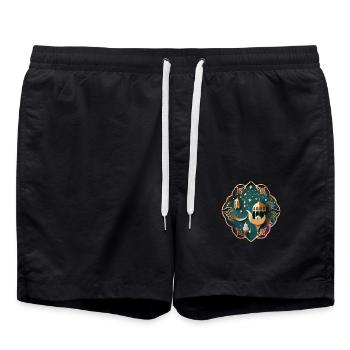 Cadeau du Ramadan Aïd Moubarak Islam Allah Musulman - Short de bain - noir - Devant - AI Model Male 185 light (185cm)