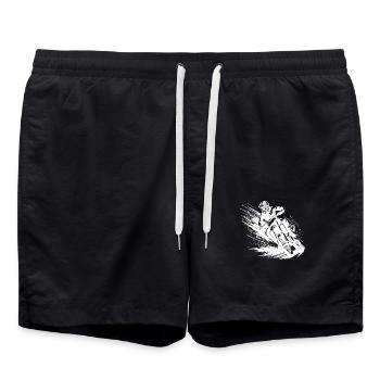 Enduro rider with power and speed - Swim Trunks - black - Front - AI Model Male 185 light (185cm)