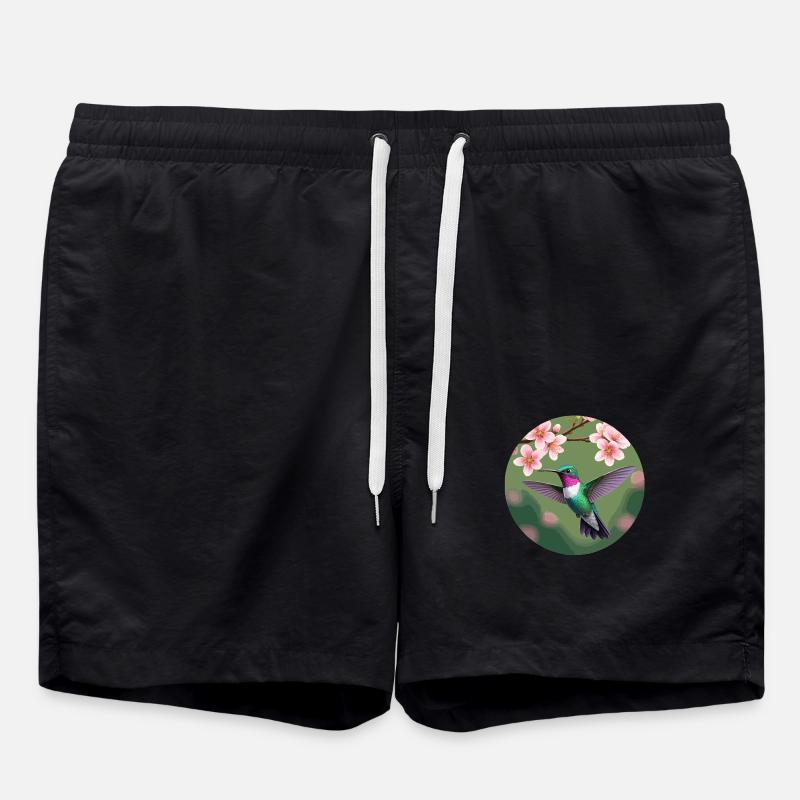 Colibri près d’une fleur - Short de bain - noir