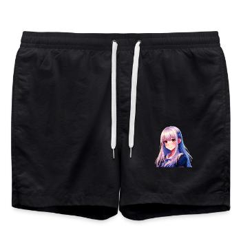 Anime Manga Fille - Short de bain - noir - Devant - AI Model Male 185 light (185cm)