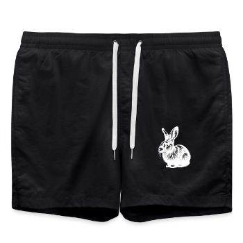 Cute bunny with big ears - Swim Trunks - black - Front - AI Model Male 185 light (185cm)
