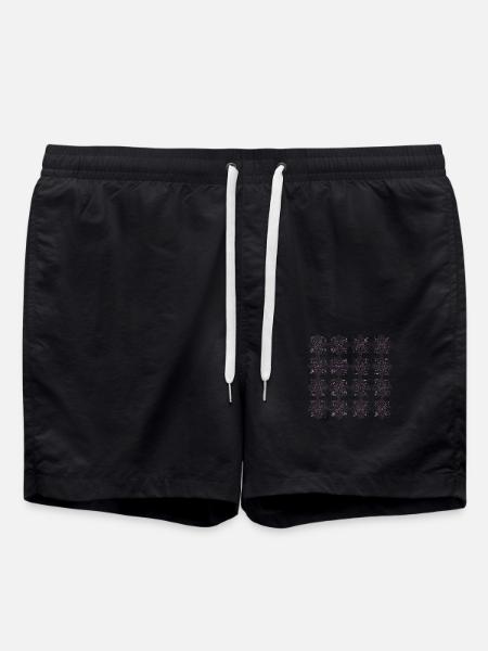 Lila muster - Badeshorts - Schwarz