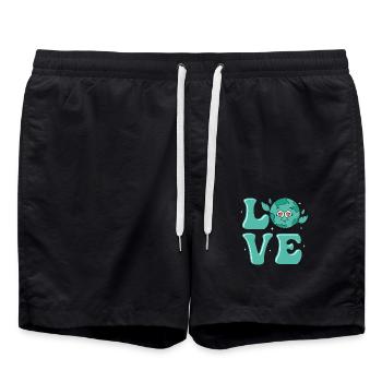 Love Earth Day Environmental Planet - Badeshorts - Schwarz - Vorne - AI Model Male 185 light (185cm)