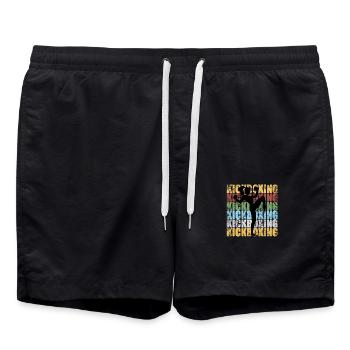 KICK BOXING femme grand sport - Short de bain - noir - Devant - AI Model Male 185 light (185cm)