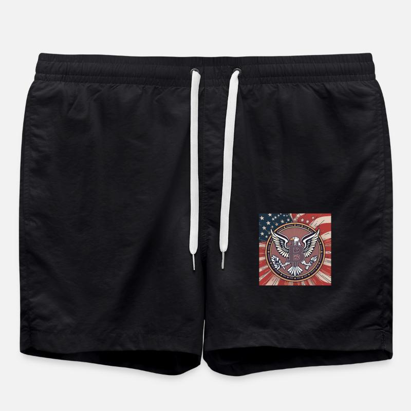 Bitcoin, USA, eagle - Badeshorts - Schwarz