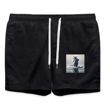 Melting longing - Swim Trunks - black - Front - AI Model Male 185 light (185cm)