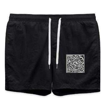Chaos en noir et blanc - Short de bain - noir - Devant - AI Model Male 185 light (185cm)