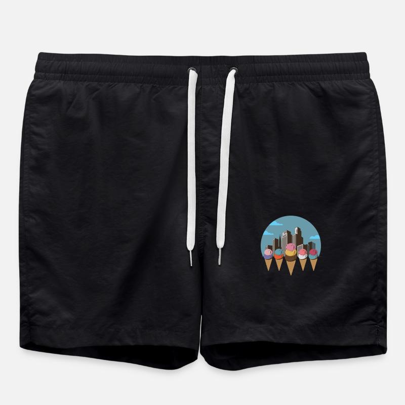 Eiscreme-Stadt - Badeshorts - Schwarz