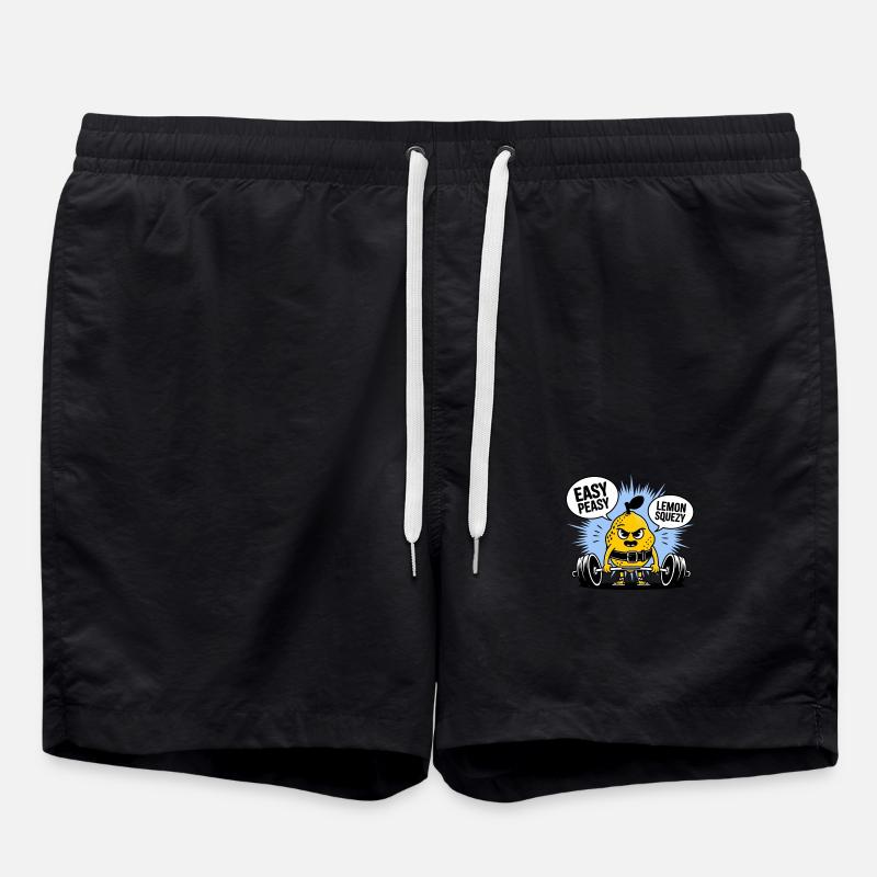Easy Peasy Lemon Squeezy - Lustiges Lemon Gym Workout - Badeshorts - Schwarz