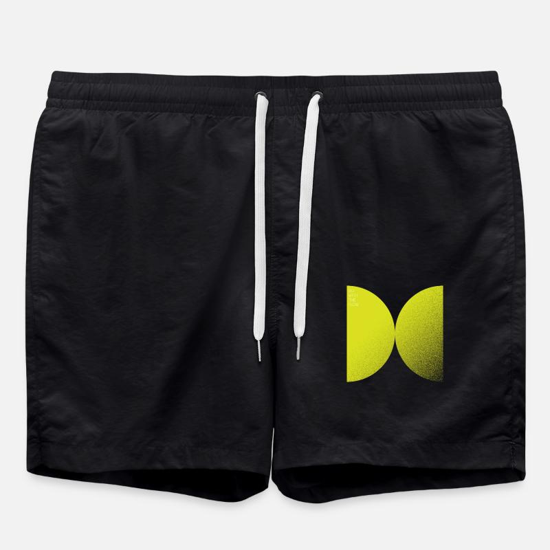 Yellow - Swim Trunks - black