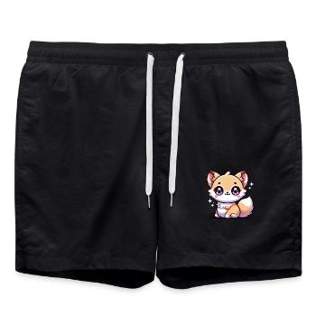 Super Cute Kawaii Baby Fox - Badeshorts - Schwarz - Vorne - AI Model Male 185 light (185cm)