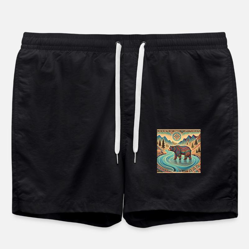 Bear Power Animal - Swim Trunks - black