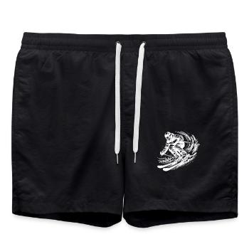Skiing with impressive dynamics in the snow - Swim Trunks - black - Front - AI Model Male 185 light (185cm)