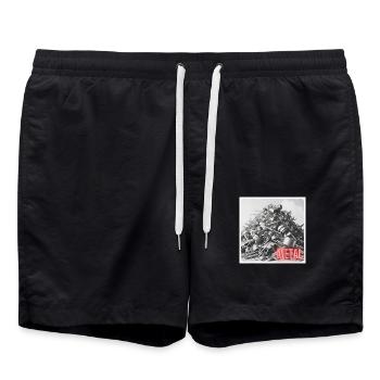 Ein Haufen Altmetall - Badeshorts - Schwarz - Vorne - AI Model Male 185 light (185cm)