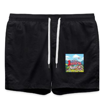Österreich III - Badeshorts - Schwarz - Vorne - AI Model Male 185 light (185cm)
