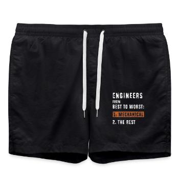 Maschinenbau Ingenieur - Badeshorts - Schwarz - Vorne - AI Model Male 185 light (185cm)