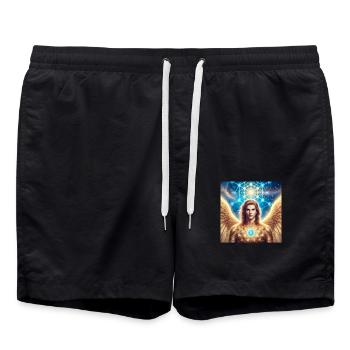 Metatron Engel - Badeshorts - Schwarz - Vorne - AI Model Male 185 light (185cm)