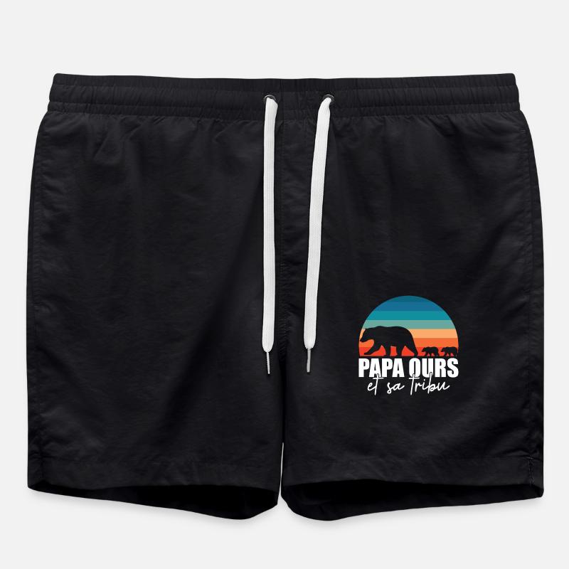 Papa ours - Petits ours - Short de bain - noir