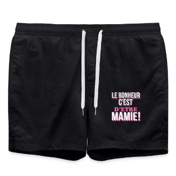 le-bonheur-cest-detre-mamie - Short de bain - noir - Devant - AI Model Male 185 light (185cm)