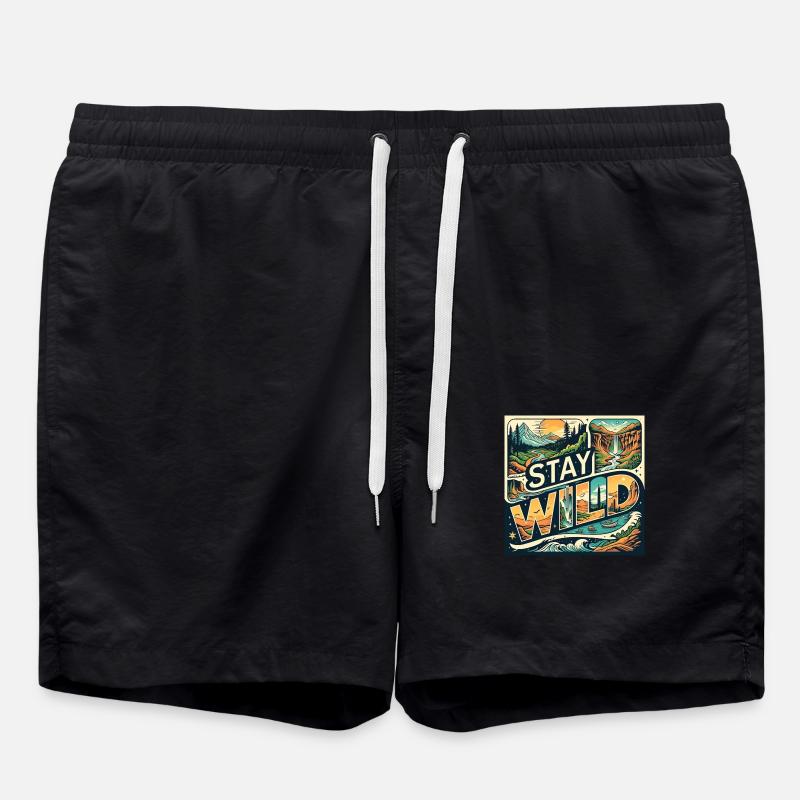 Stay Wild - Swim Trunks - black