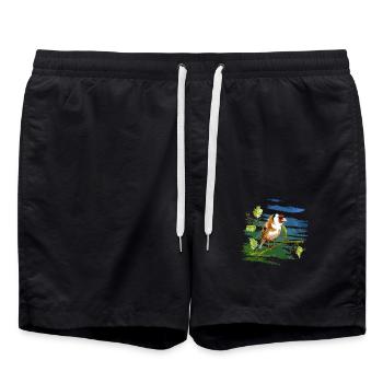 Colorful bird - Swim Trunks - black - Front - AI Model Male 185 light (185cm)