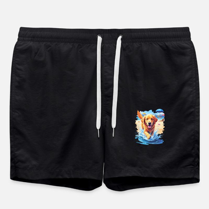 Chien sur la plage - Short de bain - noir
