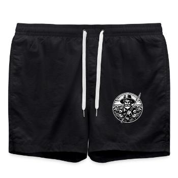 Logo du pêcheur - Short de bain - noir - Devant - AI Model Male 185 light (185cm)