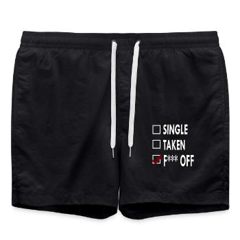 SINGLE F*** OFF - Short de bain - noir - Devant - AI Model Male 185 light (185cm)