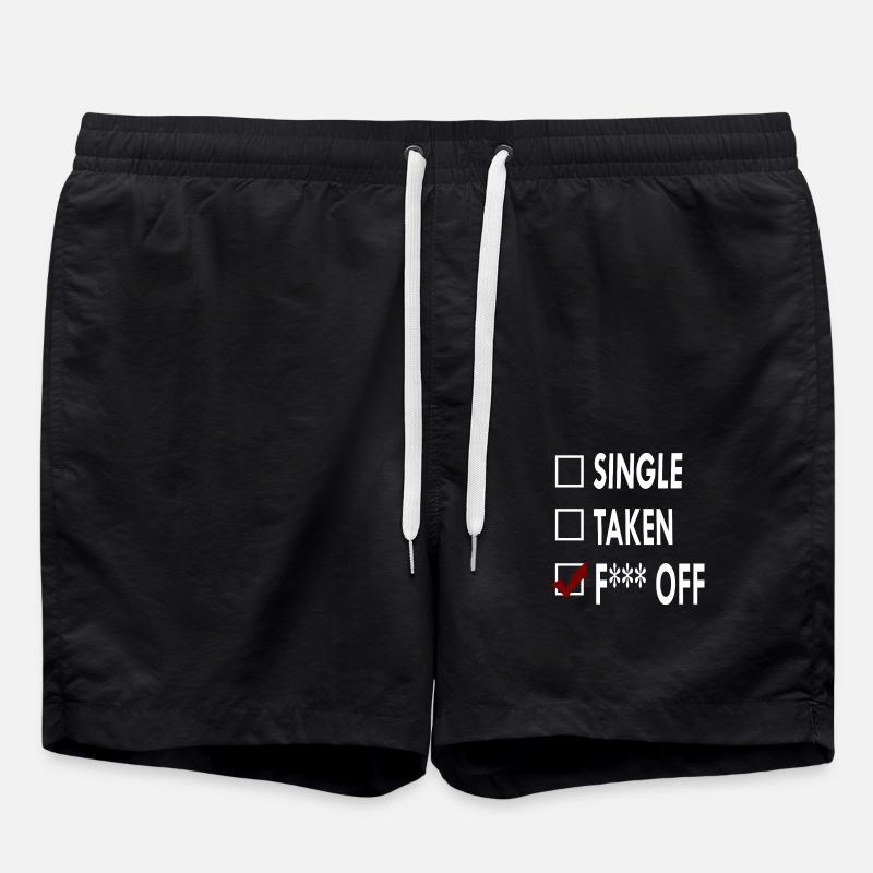 SINGLE F*** OFF - Short de bain - noir
