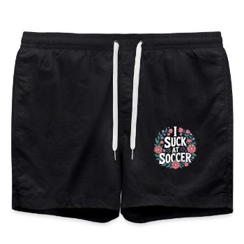 I Suck At Soccer 10 - Badeshorts - Schwarz - Vorne - AI Model Male 185 light (185cm)