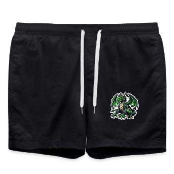 Cybernetic Green Dragon - Badeshorts - Schwarz - Vorne - AI Model Male 185 light (185cm)