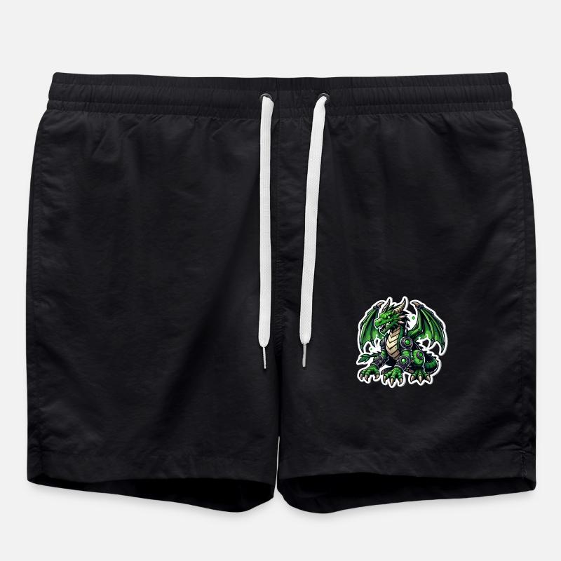 Cybernetic Green Dragon - Badeshorts - Schwarz