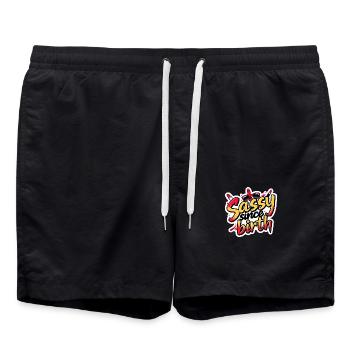 Frech Seit der Geburt Mutige Graffiti-Ästhetik Heftig - Badeshorts - Schwarz - Vorne - AI Model Male 185 light (185cm)