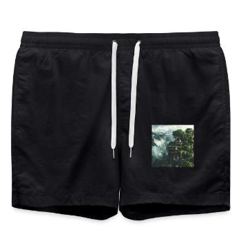 Treehouse - Badeshorts - Schwarz - Vorne - AI Model Male 185 light (185cm)