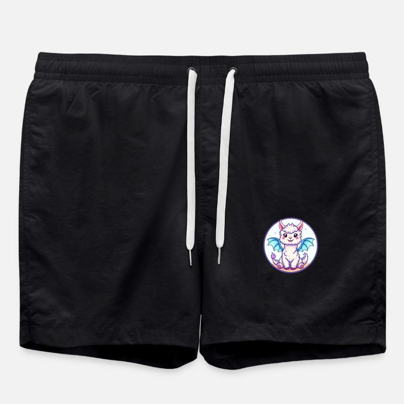 Alpakadrache - Badeshorts - Schwarz