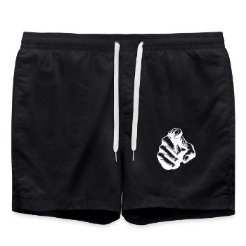 Conception motivante Index index geste de la main - Short de bain - noir - Devant - AI Model Male 185 light (185cm)