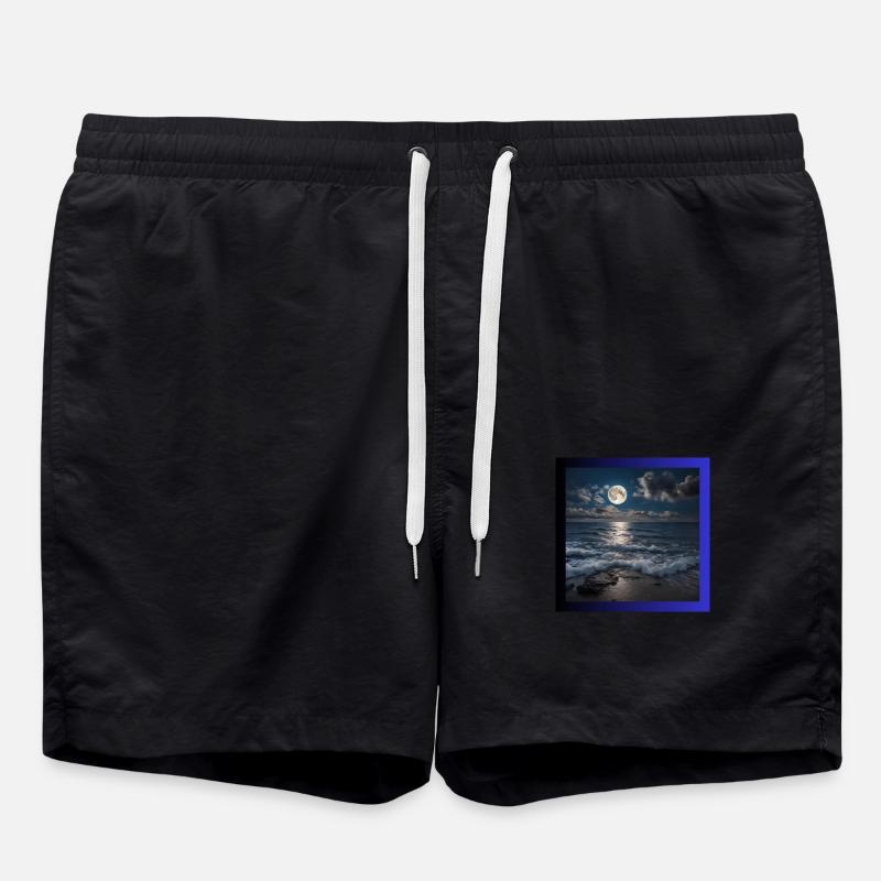 Pleine lune avec la mer - Short de bain - noir