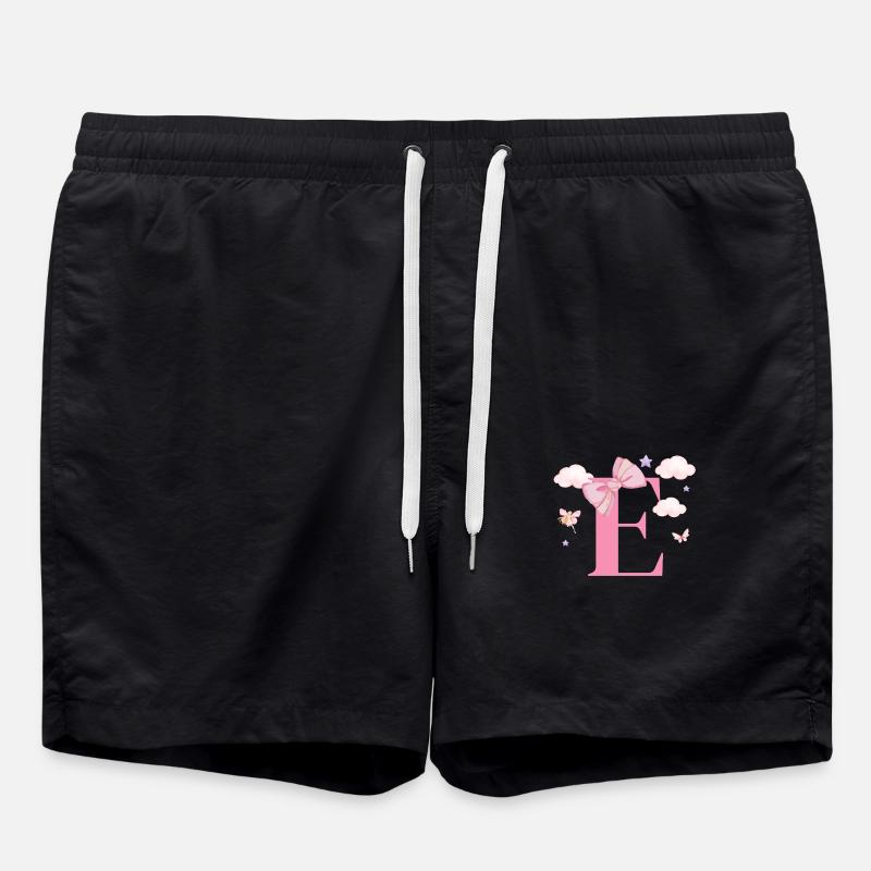 Lettre e rose nuages - Short de bain - noir
