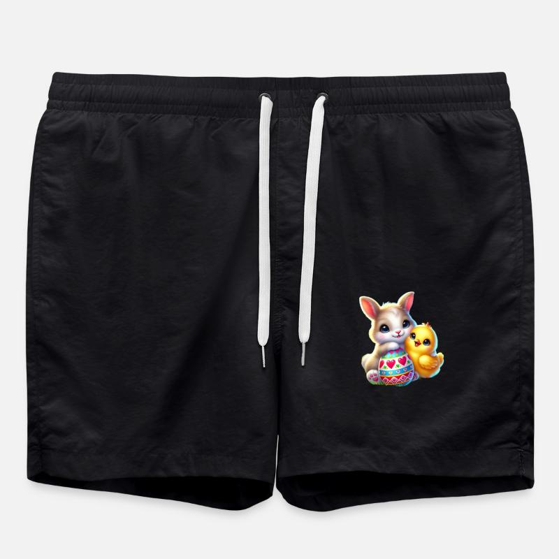 Easter Bunny Chick Egg - Swim Trunks - black